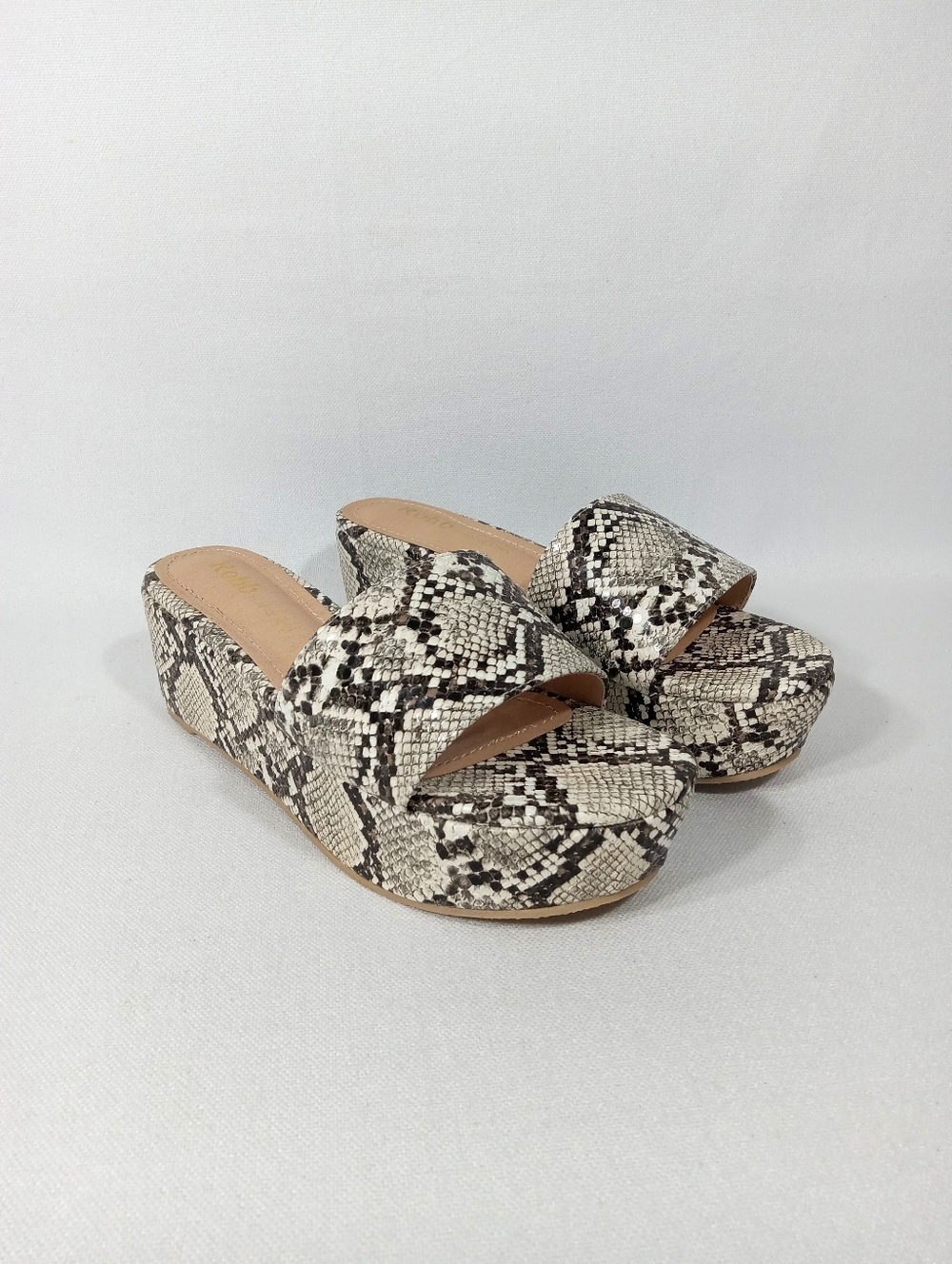ROHB by Joyce Azria Snakeskin Design Platform Slide Sandal Women's Size 8